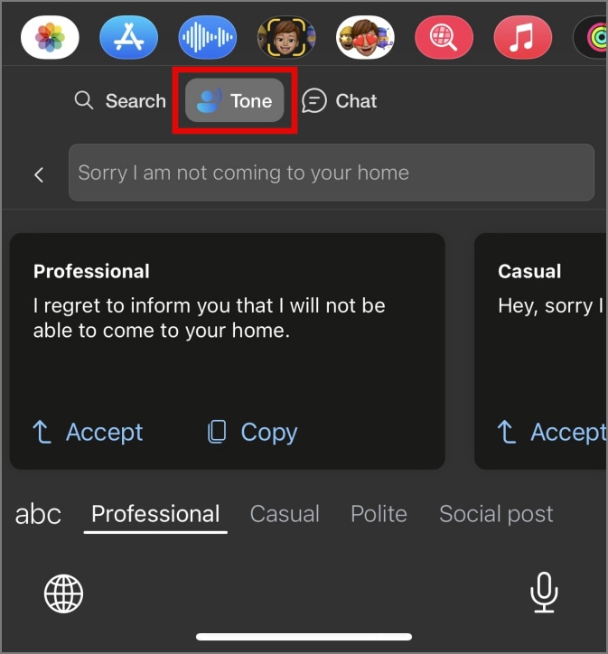 Característica de tono Bing Ai en Swiftkey