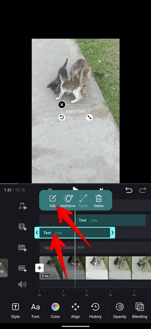 Reels de Instagram Editar aplicación de texto VN