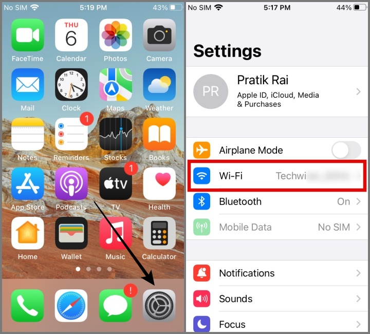 Configuración de Wi-Fi de iPhone