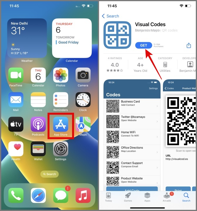 Códigos visuales para iOS