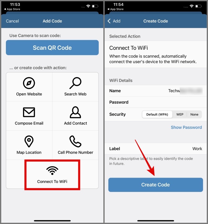 Ingrese las credenciales de Wi-Fi en códigos visuales