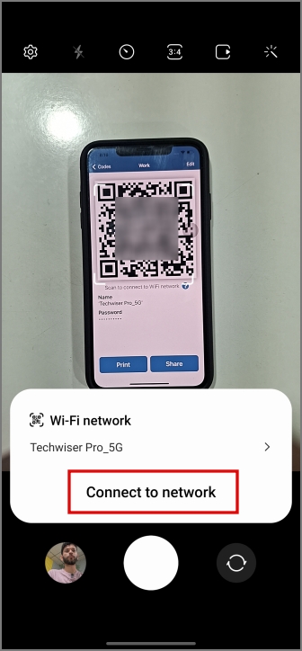 Escanear el código QR Wi-Fi desde Android