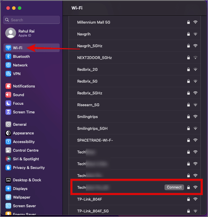 Configuración de Wi-Fi en Mac