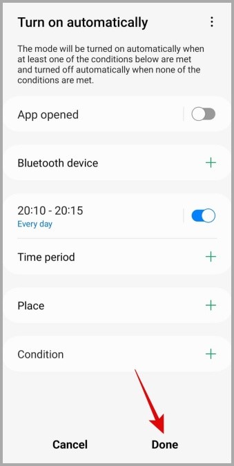 Configurar un modo en el teléfono Samsung Galaxy