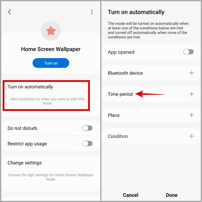 Configurar el modo en el teléfono Samsung Galaxy