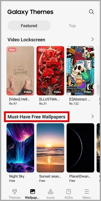 Descargar fondos de pantalla en el teléfono Samsung Galaxy