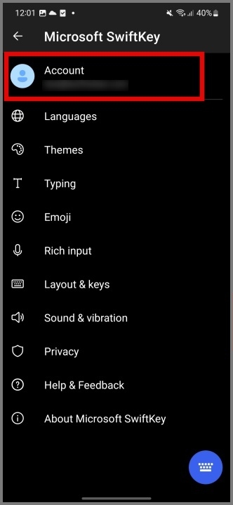 Ve a tu cuenta SwiftKey