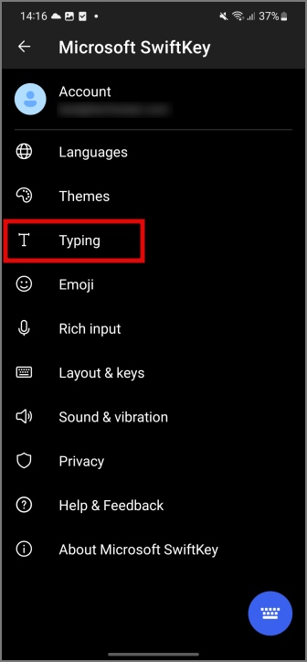 Configuración de SwiftKey Android