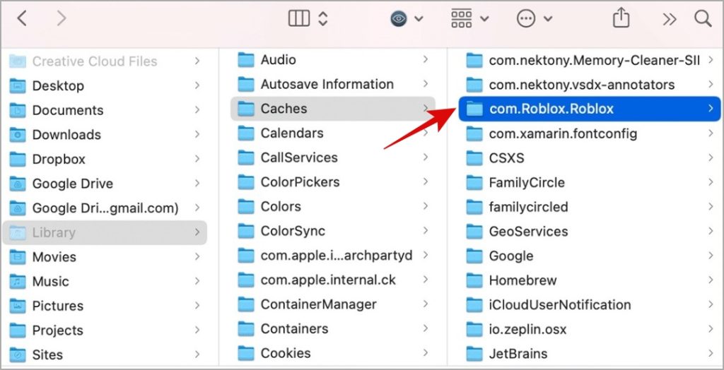 Borrar el caché de Roblox en Mac