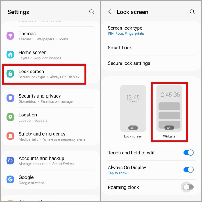 Bloquear widgets de pantalla en Android