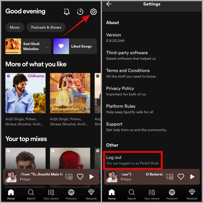 Sapa de Spotify en Mobile