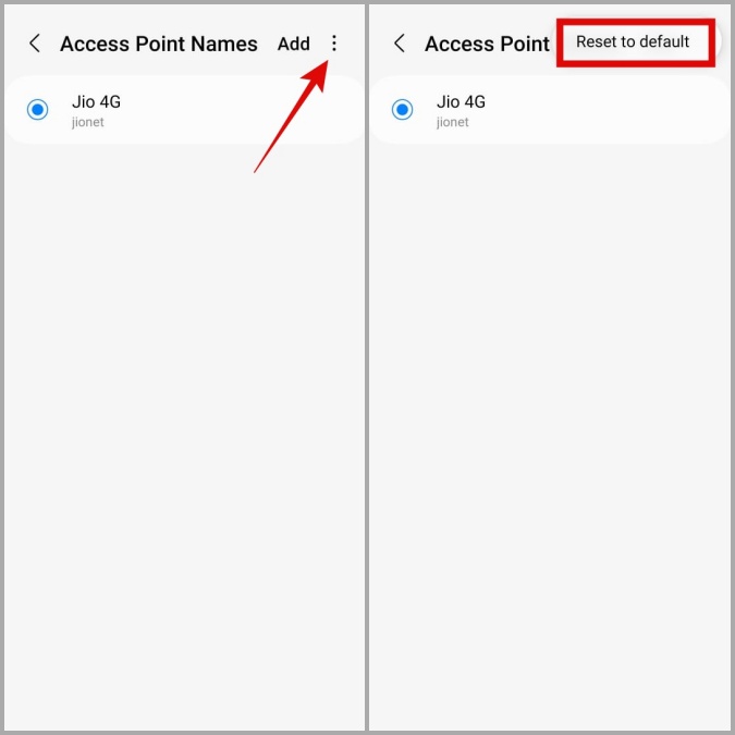 Restablecer APN en el teléfono Samsung