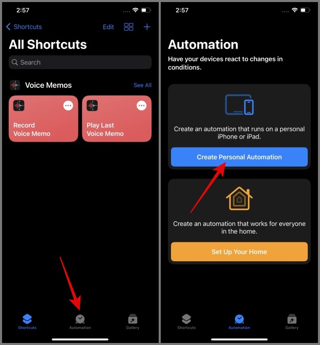 Configuración de automatización iPhone