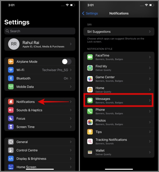 Configuración de notificación en iOS