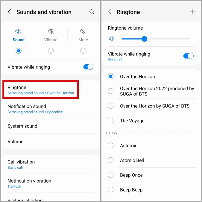 Tonos de llamada en el teléfono Samsung