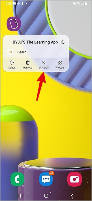 Desinstalar aplicaciones en el teléfono Samsung Galaxy