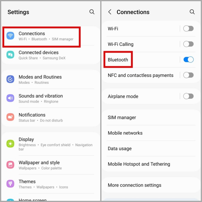Configuración de Bluetooth en el teléfono Samsung