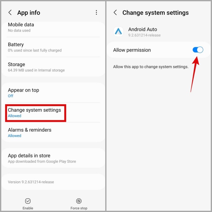 Evitar que la aplicación cambie la configuración del sistema en el teléfono Samsung