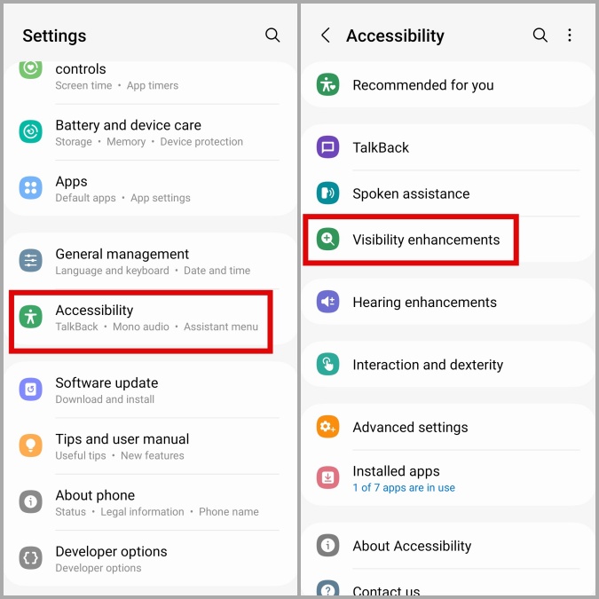 Configuración de accesibilidad en Android