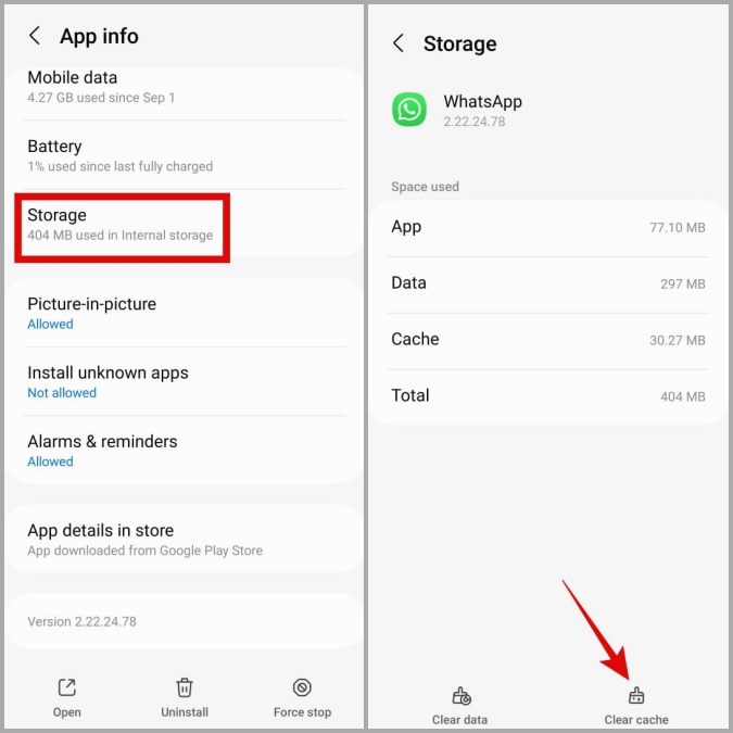 Borrar caché de whatsapp en Android