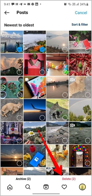 Eliminar múltiples publicaciones de Instagram Botón de eliminación de masa Pro
