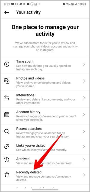 Eliminar múltiples publicaciones de Instagram se recupere recientemente eliminada