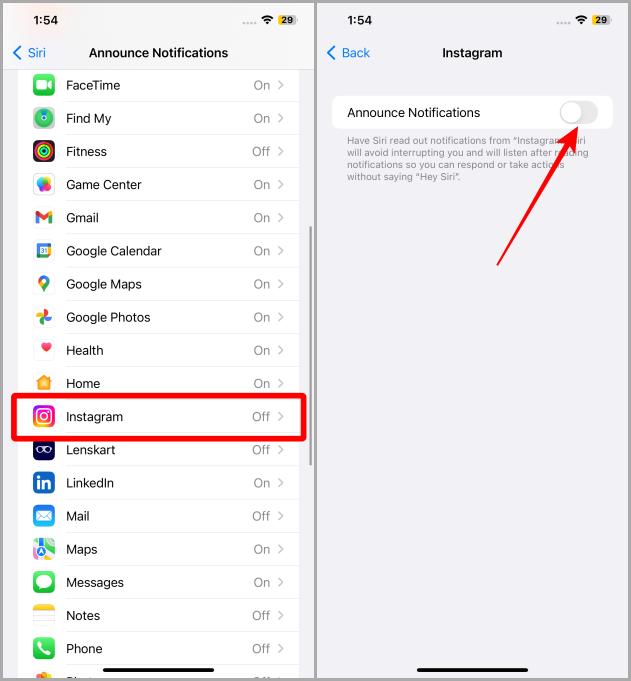 Anunciar llamadas y configuraciones de notificación iOS