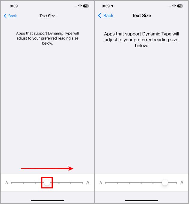 Cambiar el tamaño del texto/fuente en el iPhone