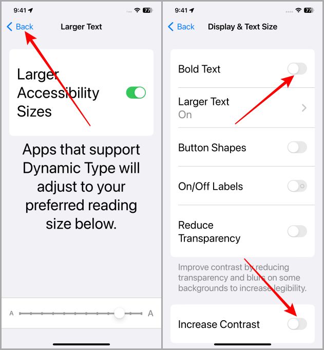 Configuración opcional para hacer que el texto sea más visible en iPhone