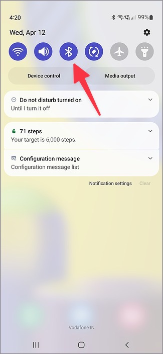 Desactivar Bluetooth en el teléfono Samsung