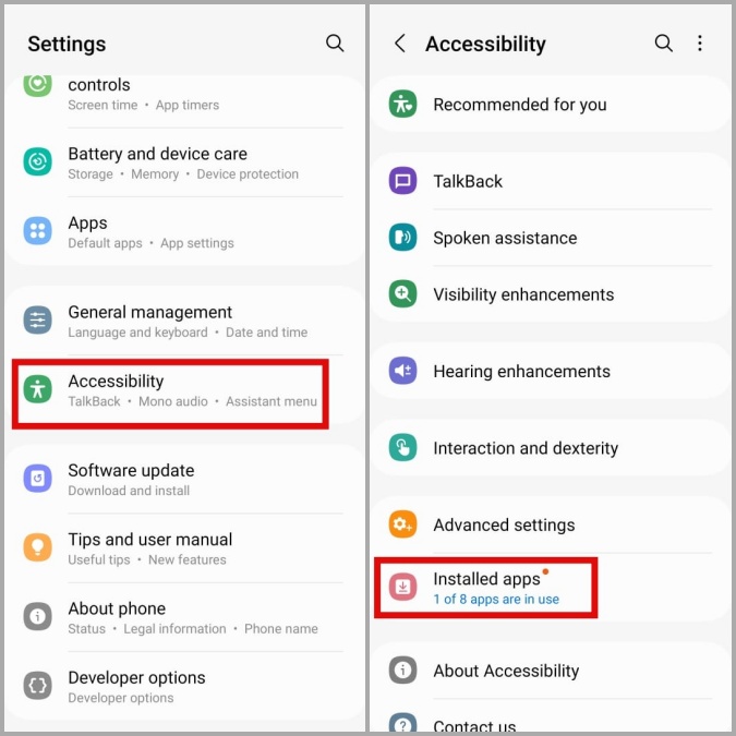 Configuración de accesibilidad en Android