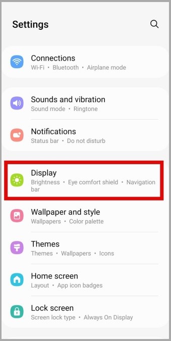 Mostrar configuración en el teléfono Android