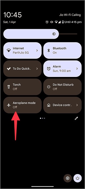 Modo de avión en Android