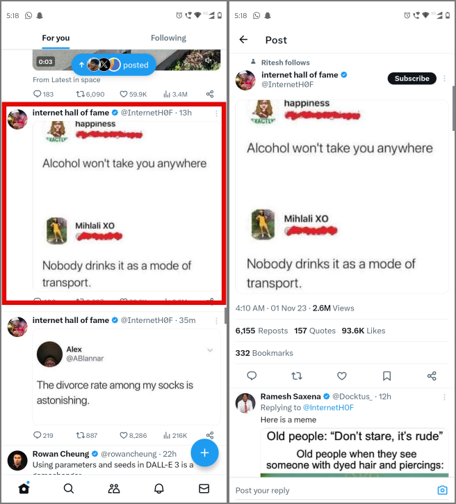expandir el tweet en la aplicación X en Android