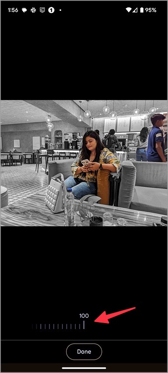 Ajuste la intensidad en blanco y negro en Google Photos para Android