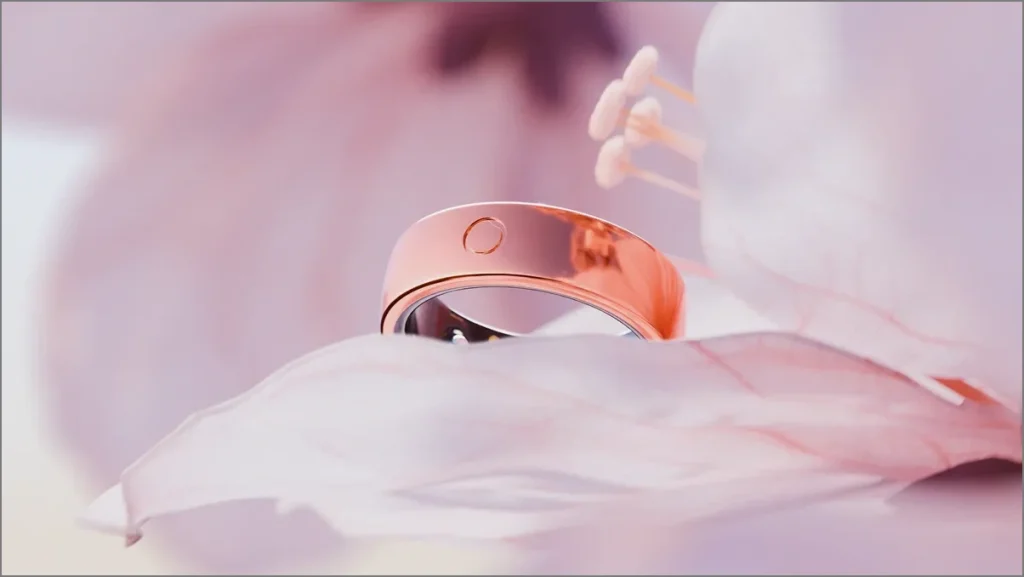 Anillo circular 2 en color de oro rosa