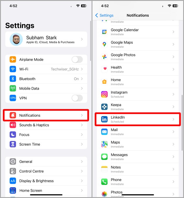 Configuración de notificación en iOS