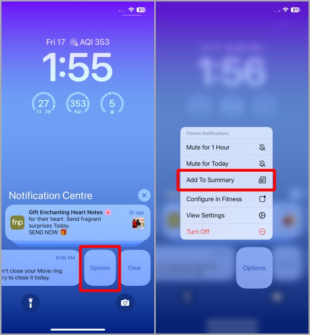 Agregar una notificación al resumen programado del Centro de notificaciones en iPhone