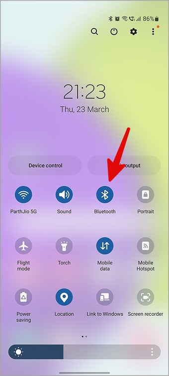 Apague Bluetooth en el teléfono Samsung