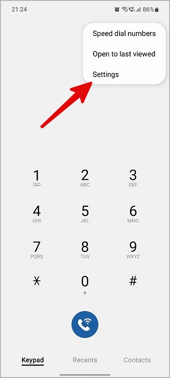 Configuración telefónica en el teléfono Samsung