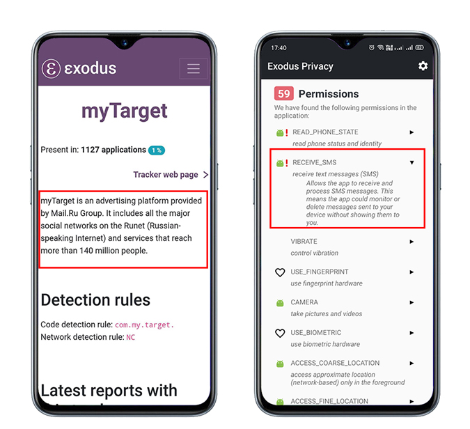 Rastreadores de aplicaciones de Android