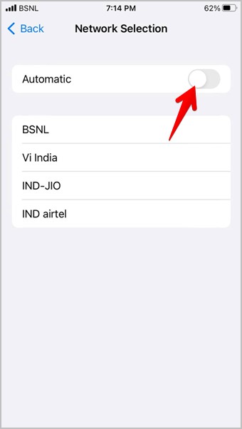 Establezca la configuración de red en iPhone a automática