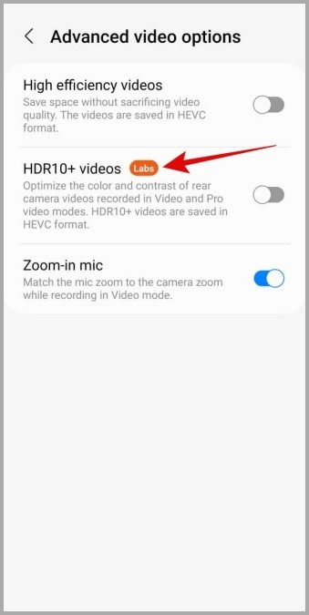 Desactivar las características de Samsung Camera Labs en Galaxy Telephy