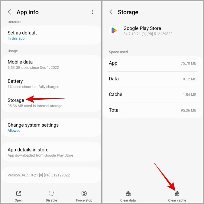 Clear Google Play Store Cache en Android