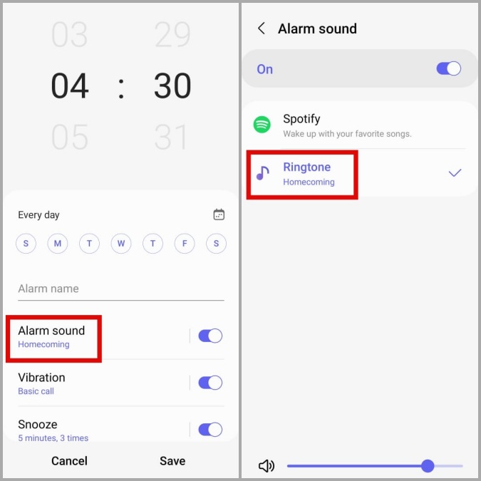 Cambie el tono de alarma establecido en el teléfono Samsung