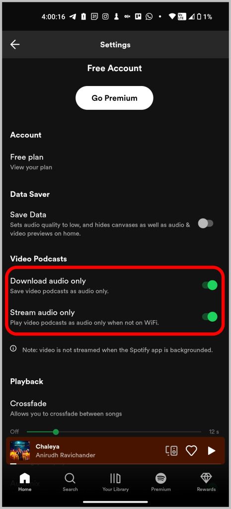 Audio solo para podcasts de video en Spotify