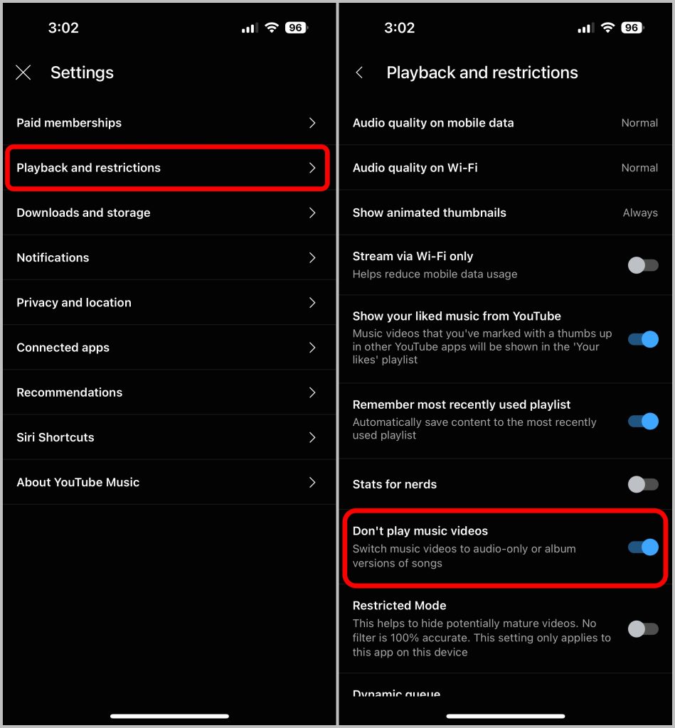 No reproduzcas videos musicales en YouTube Music iPhone