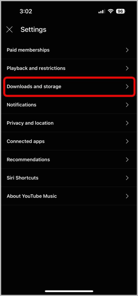Descargas y opción de almacenamiento en YouTube Music