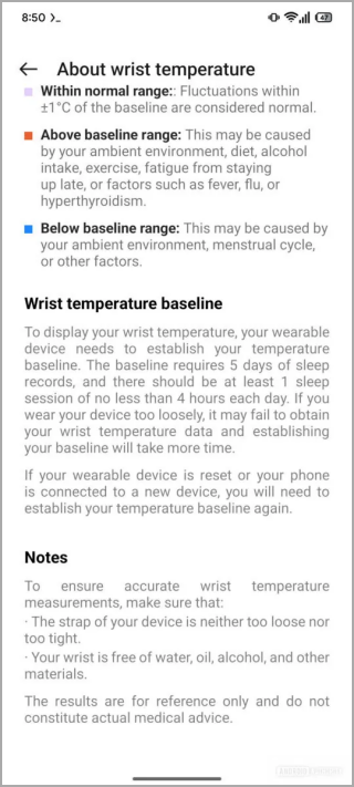 Característica de temperatura de muñeca filtrada en OnePlus Watch 3