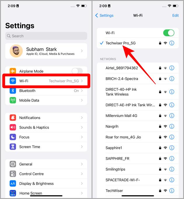 Configuración de wifi iOS